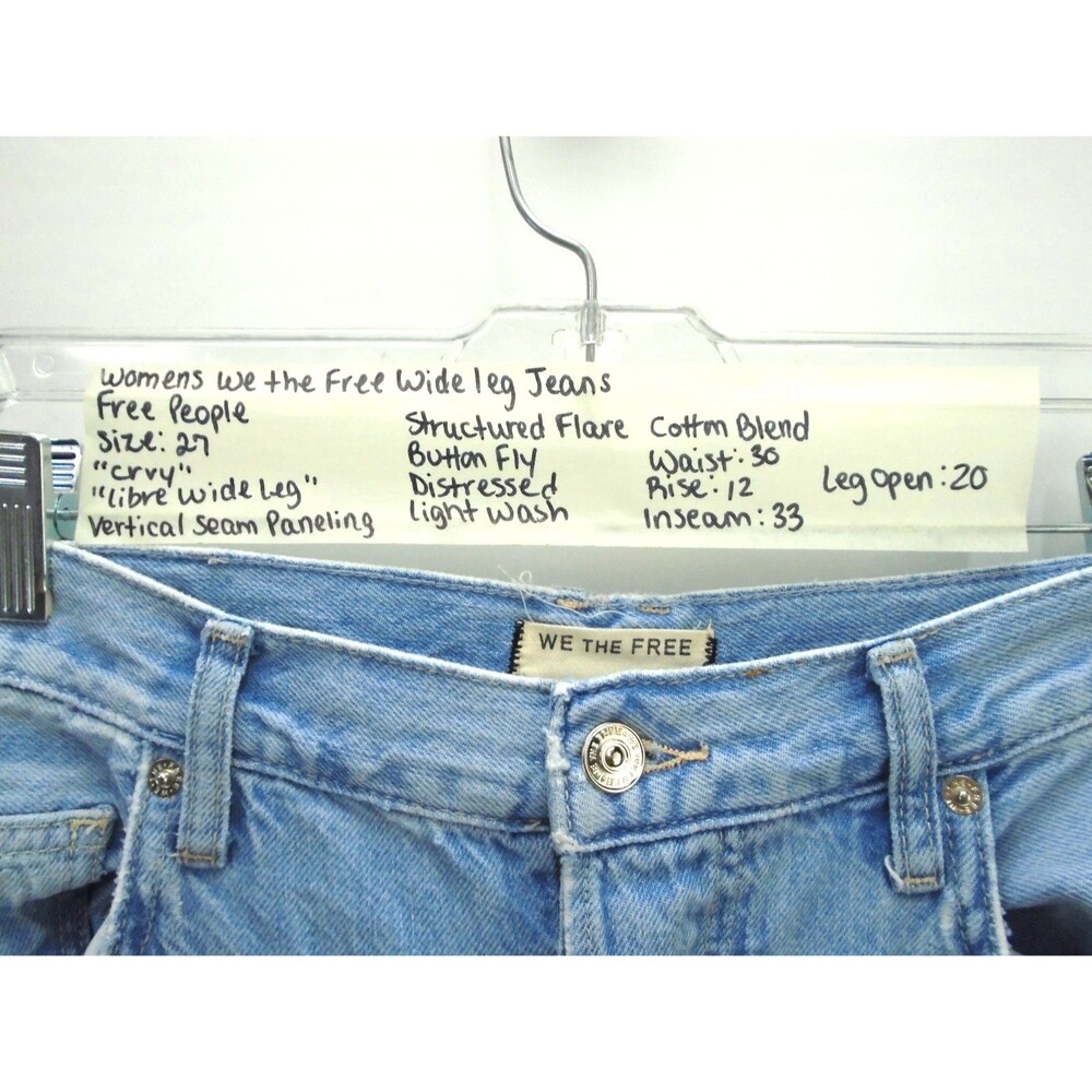 Free People We The Free CRVY Libre Ultra-wide Leg Bell Jeans High Rise Size 27 - Picture 4 of 11